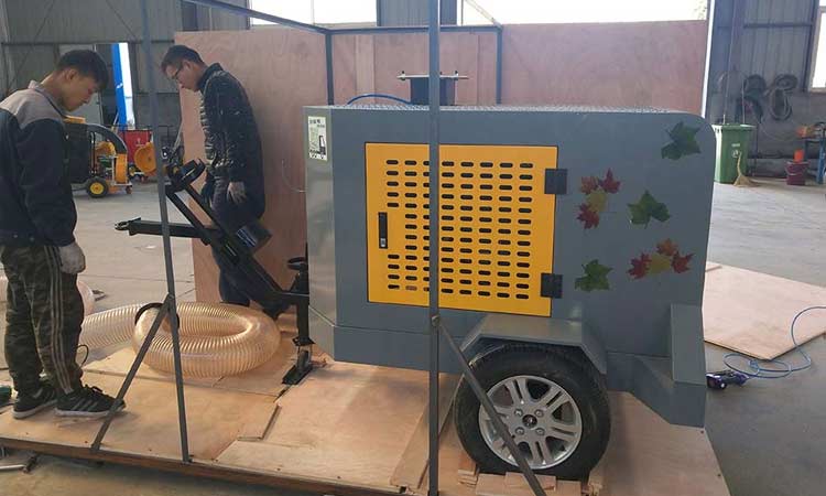 加拿大客戶購買的樹葉收集器打包發貨